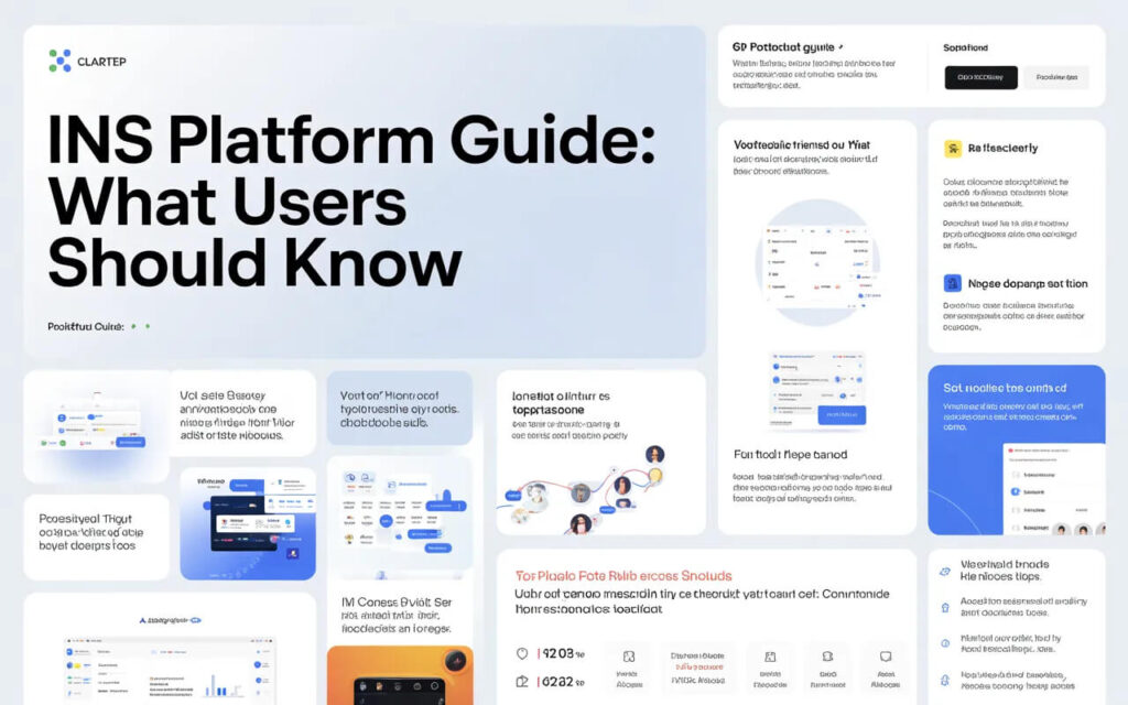 INS platform dashboard interface highlighting features, tools, and user navigation overview