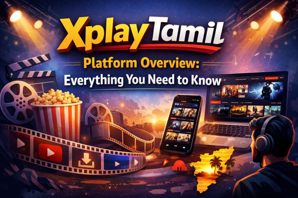 XplayTamil platform interface showing Tamil movies streaming dashboard and features overview