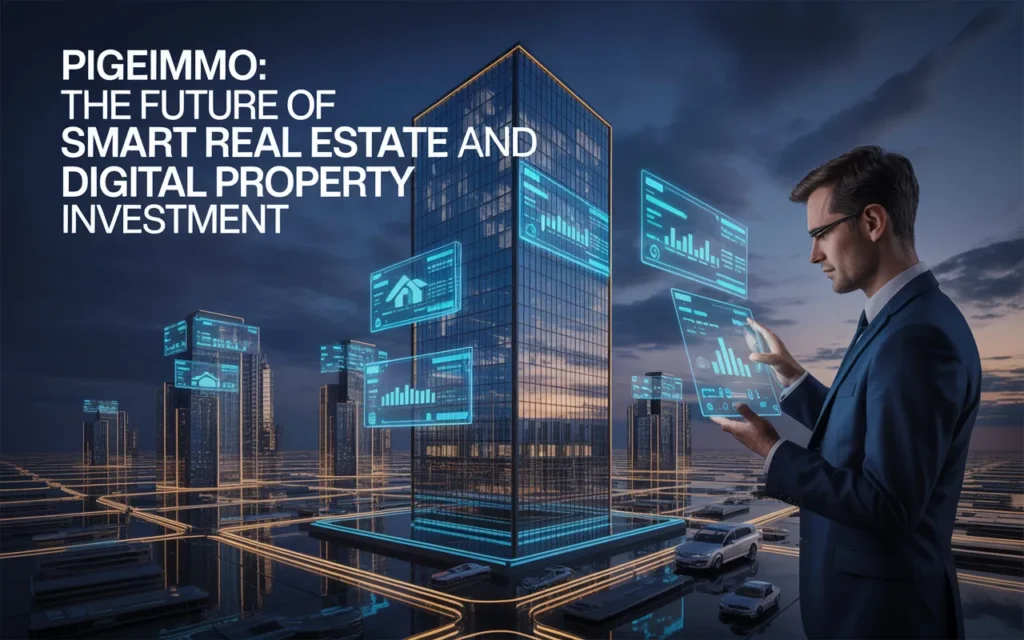 Pigeimmo digital real estate platform showcasing smart property investment and AI-driven housing analytics dashboard.